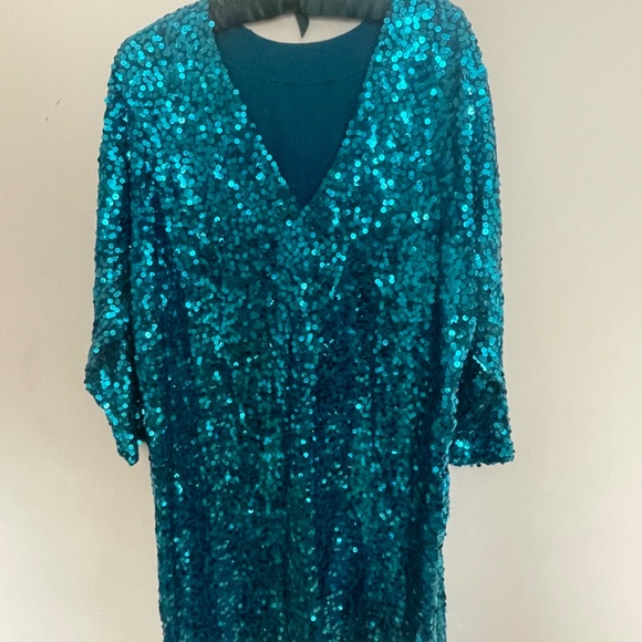 Vintage Turquoise Sequin Dress…Purchased in 1985…. - Picture 4 of 7